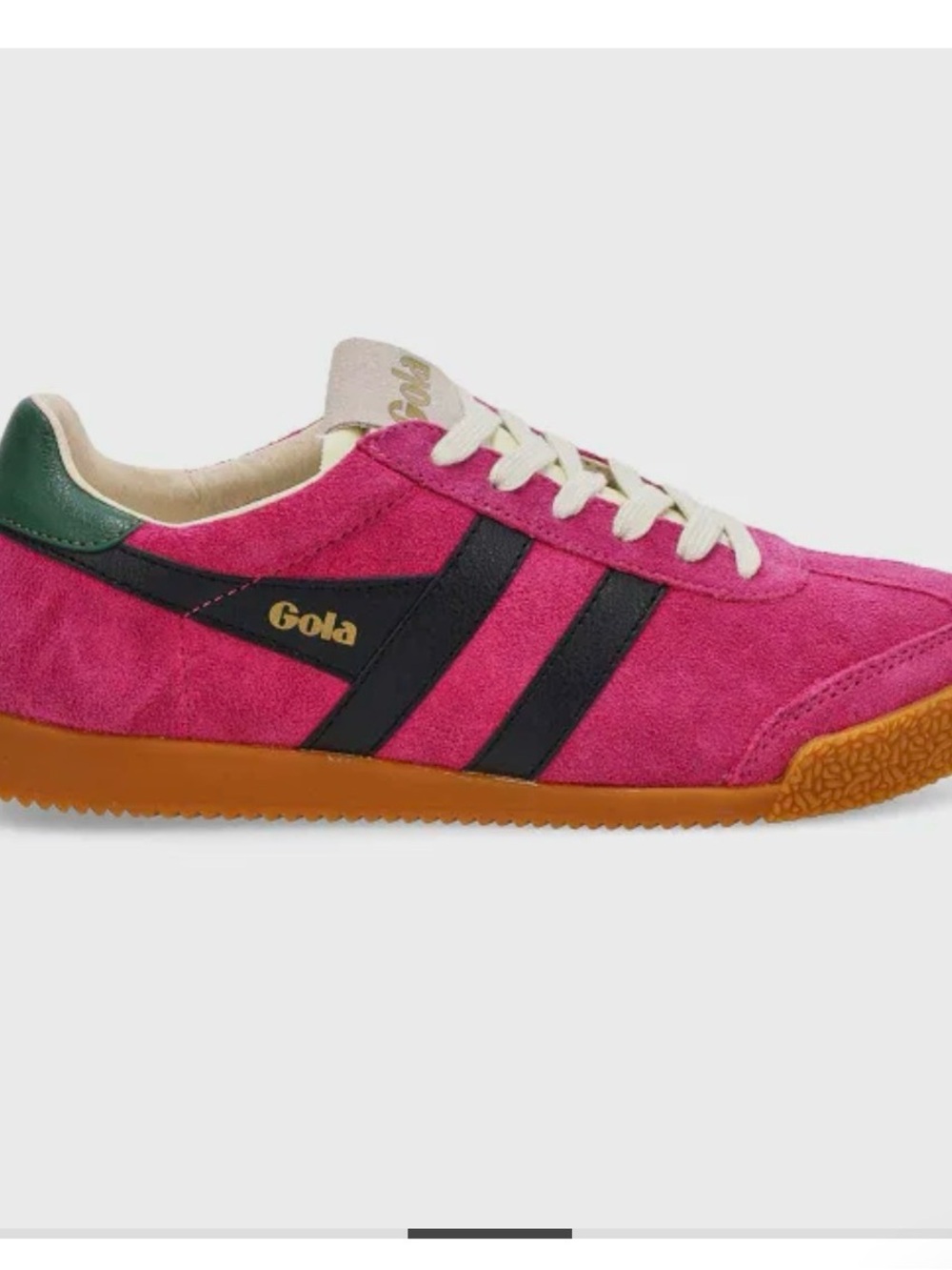 Gola Hot Pink Suede Sneakers with Black Stripes